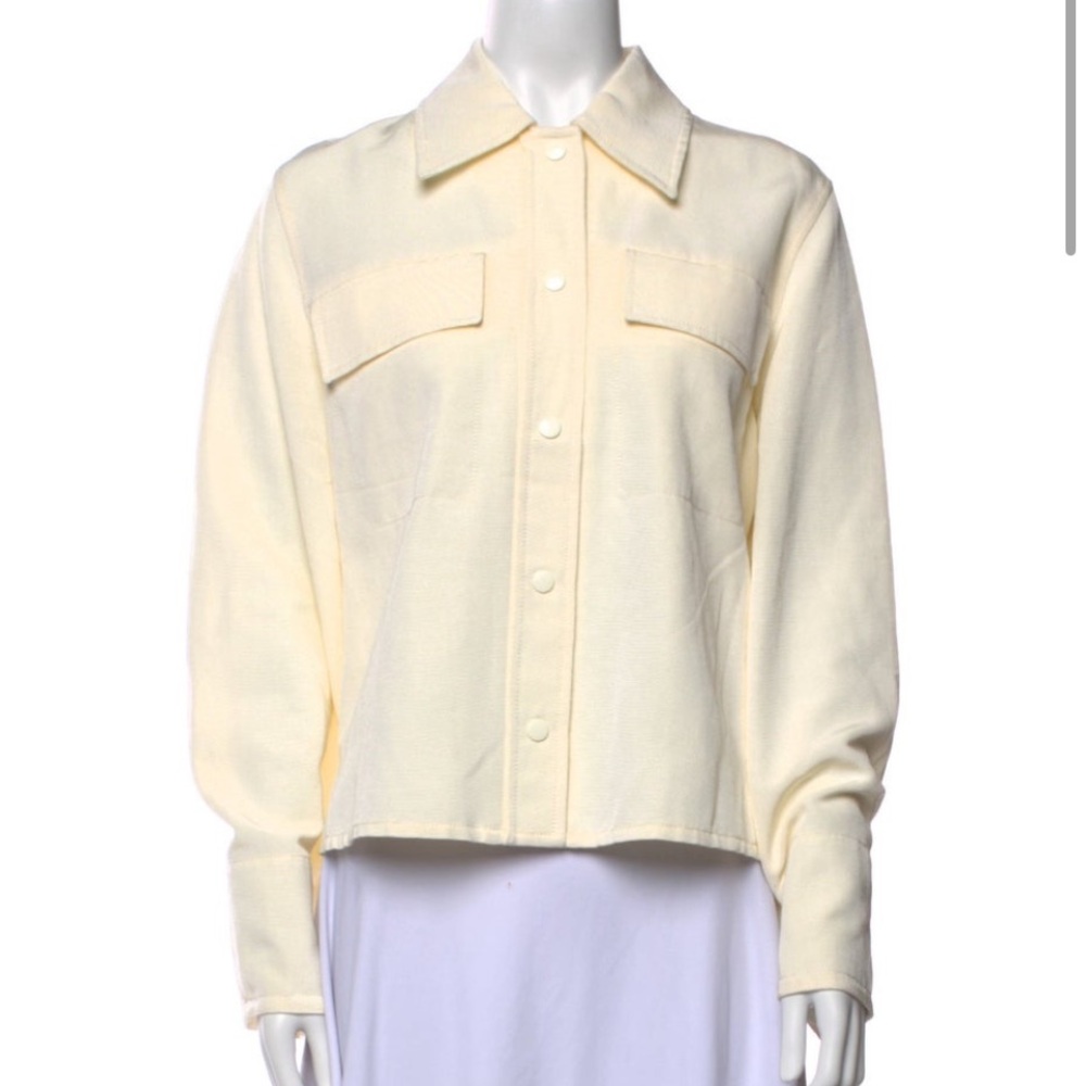 Vince Light Cream Button-Up Jacket